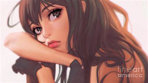 Super Pretty Hentai Girl Model With Sad Expression Ultra Hd Drawing By