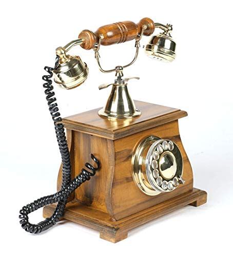 Landline Telephone Brass And Wood Vintage Collection Landline Telephone