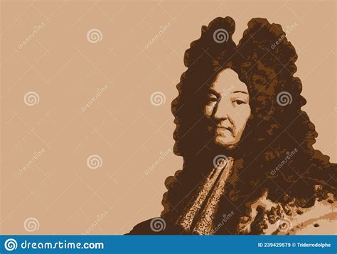 Portrait Of The King Of France Louis Xiv Stock Illustration