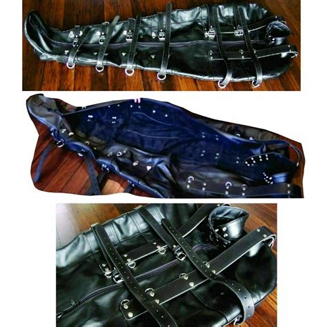 real cow leather sleep sack bondage body bag bdsm mummy seductive restricted bondage bag bdsm