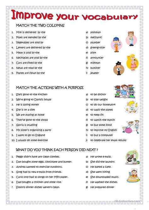 Vocabulary Worksheets For English Language Learners Elsie Trues Kids