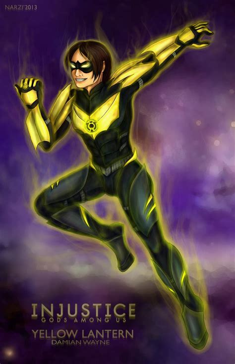 Injusticegau Damian Wayne As Yellow Lantern By Narcissai On Deviantart