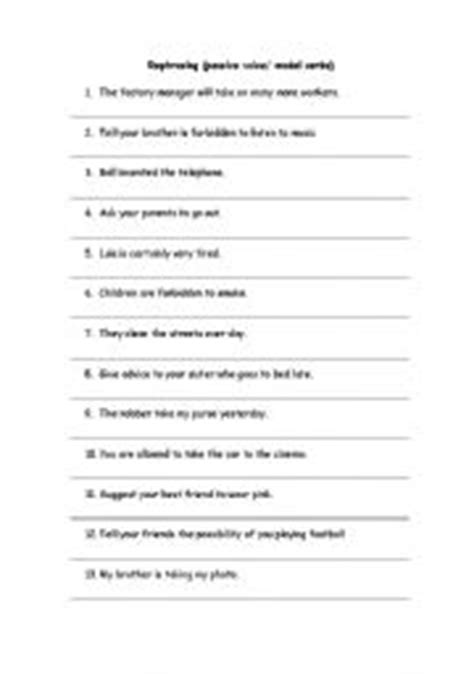 Can, may, might, should, must, ought to. Passive Voice- Modals - ESL worksheet by martavc