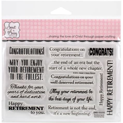 Sweet N Sassy Clear Stamps 4 X6 Retirement Sentiments Retirement Sentiments Clear Stamps