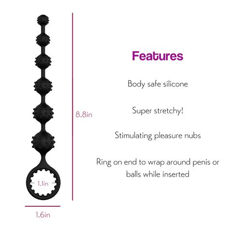 Anal Beads With Cock Ring 6 Beads Increase In Size With Pleasure Bumps Honey Play Box Official
