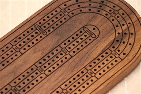 Large Custom Deluxe 3 Track Cribbage Board Solid Black Walnut Classic