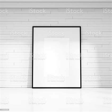 White Decorative Wall With Empty Picture Frame Stock Photo Download