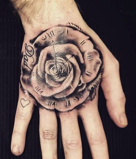 Rose Clock Hand Tattoo Designed By The Client Done By Our Artist