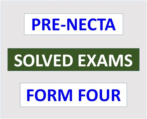 Pre Necta Exams With Answers Form Four Download All Regions All