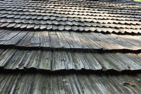 Old Wooden Shingle Roof Stock Photo Image Of Faded Pattern 60665202