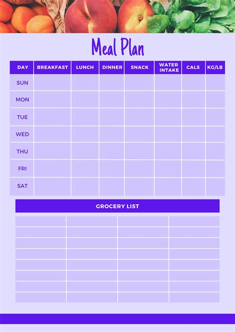 Custom Meal Plan Template Digital Healthy Fit Life Style Etsy