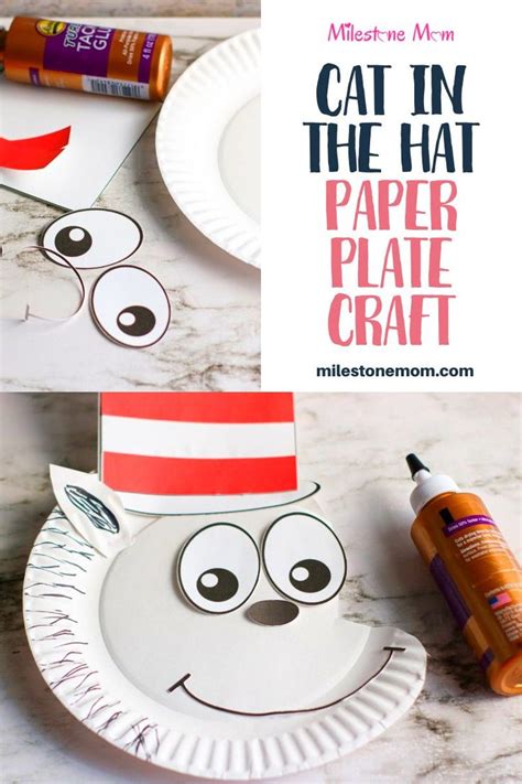 Cat In The Hat Paper Plate Craft Milestone Mom Paper Plate Crafts