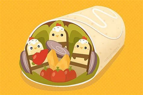 Chicken Burrito Cute Art Art For Kids Kawaii Illustration