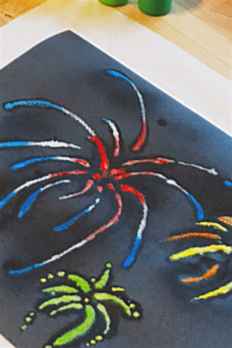 Fireworks Raised Salt Painting Crafty Kids 365