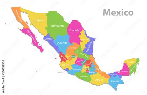 Mexico Map New Political Detailed Map Separate Individual States