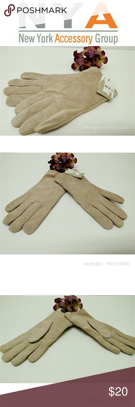 New York Accessory Group Real Suede Blush Gloves S