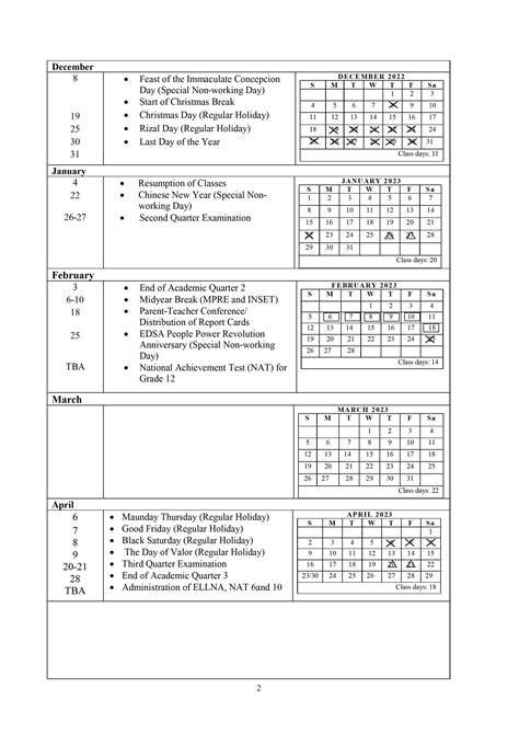 Deped School Calendar To Printable Calendar Printable