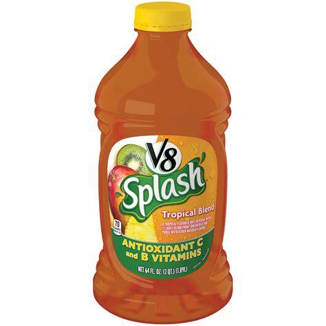 V8 Splash Juice Beverage Tropical Blend 64 Fl Oz 2 Qt 189 Lt