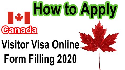 How To Apply Canada Visitor Visa Online Form Filling 2020 Youtube