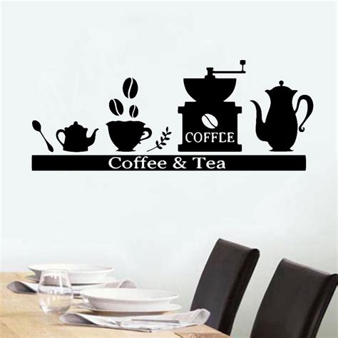 Cafe Wall Stickers Coffee Shop Vinyl Decals Cups Decal Tea Bar