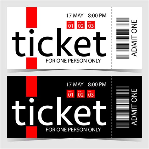 Ticket Template Design Vector Modern Ticket With Event Date And Time