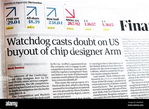 Newspaper headline Guardian Financial page article "Watchdog casts