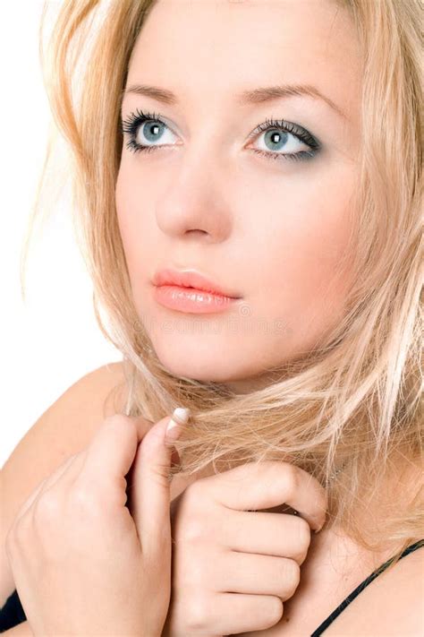 Closeup Portrait Of A Lovely Pretty Blonde Stock Image Image Of