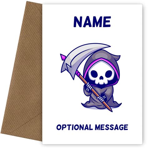 Personalised Grim Reaper Birthday Cards