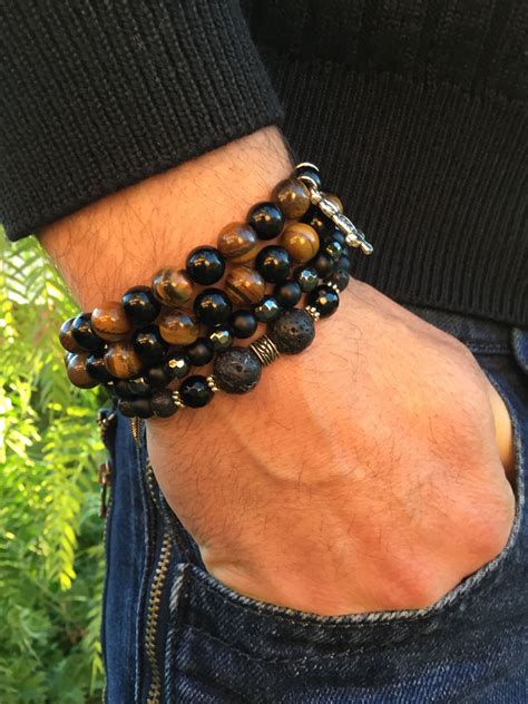 Pin By Andrew Carter On Perle E Cuoio Men Necklace Beaded Bracelets