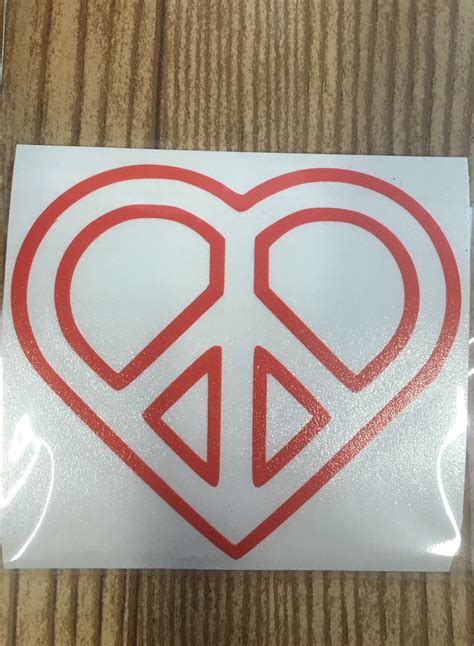 Peace Sign Heart Vinyl Decal Sticker Hippie T Yeti Sticker