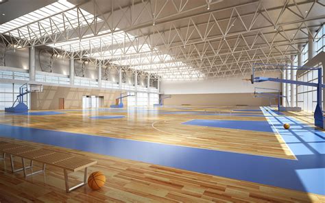 Basketball Gymnasium Arena 3d Model Detailed Basket Ball Arena Vray 1