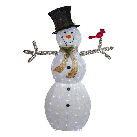 72 White And Black Led Lighted Snowman With Top Hat Christmas Outdoor
