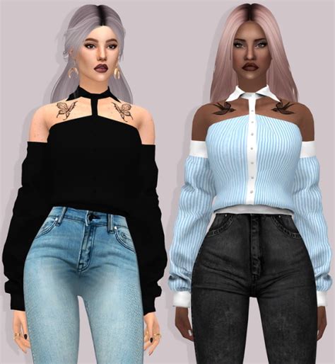 Pieflavoredpielover Hot Blooded Shirt With Sleeves At Lumy Sims Sims Updates