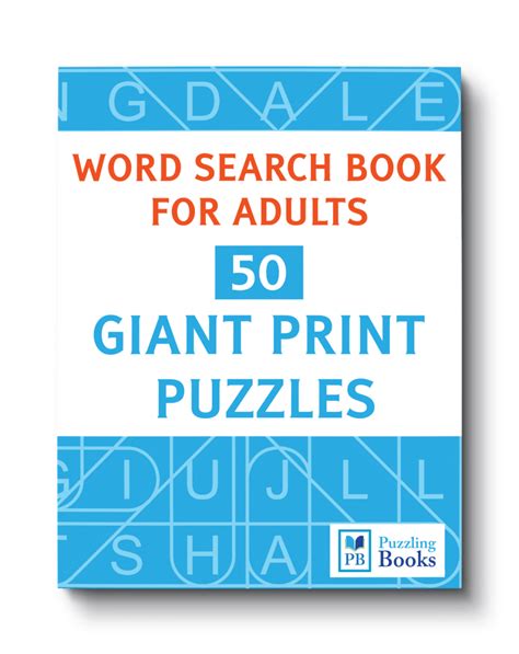 Giant Word Search Puzzle Book For Adults Puzzling Books