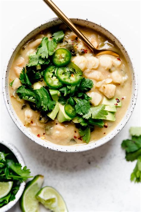 Vegan White Chili With White Beans Hominy Plays Well With Butter