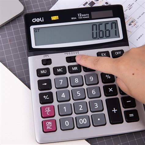 Desk Calculator 12 Digits Deli 186x147x40mm · Stationery