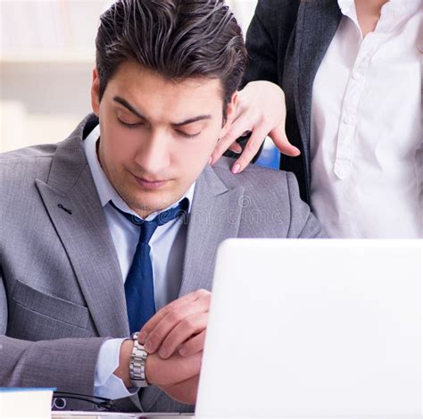 Sexual Harassment Concept With Man And Woman In Office Stock Image Image Of Office Mobbing