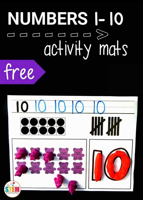 Free 1 10 Number Activity Mats Such A Fun Way To Practice Counting