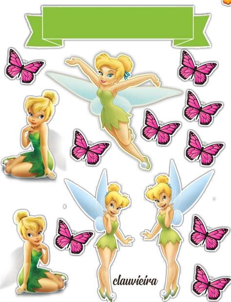 Pin By Claudia Vieira On Topper Variados Tinkerbell Cake Topper