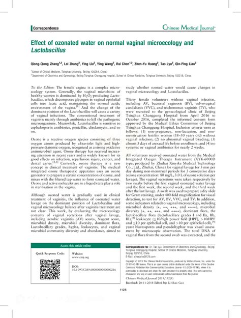Effect Of Ozonated Water On Normal Vaginal Microecology And