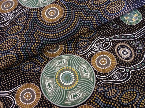 Spirit People Charcoa Laustralian Fabric Aborginal Print Aboriginal