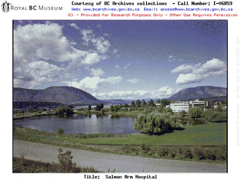 Salmon Arm Hospital And Mcguire Lake Bc 1977 Salmon Arm British