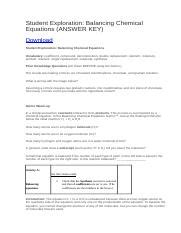 Student exploration balancing chemical equations activity b. Student Exploration- Waves (ANSWER KEY).docx - Student ...