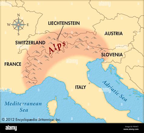 The Alps Mountain Range Maps Cartography Hi Res Stock Photography And