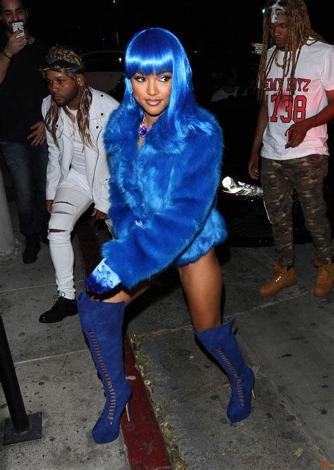 Karrueche Tran Flashes Her Butt In Almost Naked Lil Kim Costume At Los Angeles Halloween Party