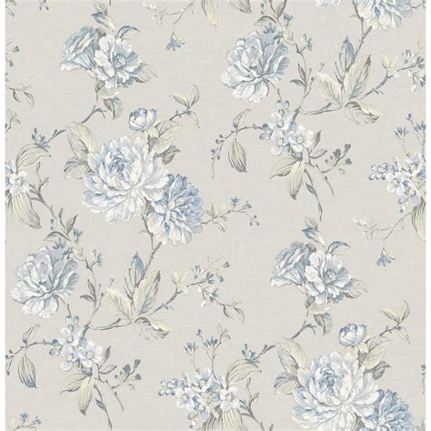 Brewster Mandir Grey Floral Trails Wallpaper Sample 2734