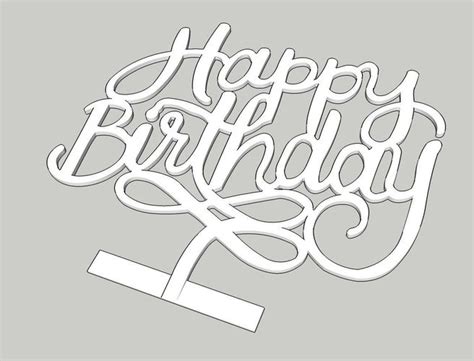 Happy birthday pennant high chair banner decorations the high chair decoration made a very neutral high chair stand out during pictures of grace eating the giant cupcake. Happy Birthday Cake Topper 3D printable model | CGTrader
