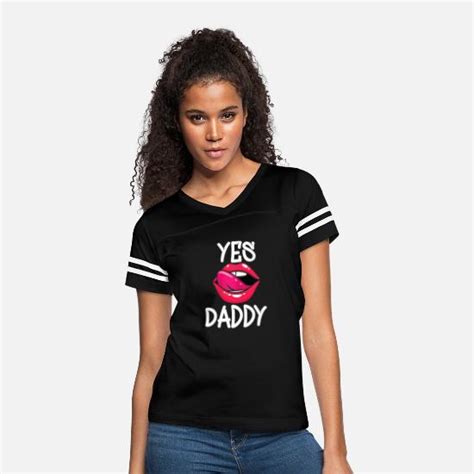 Womens Yes Daddy Kinky Bdsm Dom Sub Sexy T Shirt Womens Vintage Sport