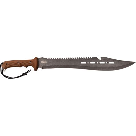 Survivor Machete 25 Inch Fixed Blade Knife Brown Handle 3b2