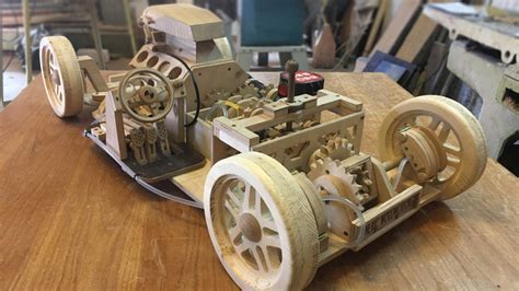 This Intricate Wooden Car With Working V8 Engine And Gearbox Was Built